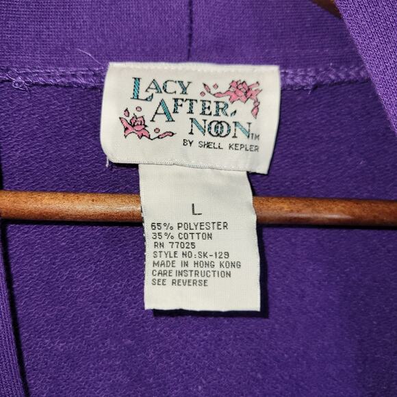 Vintage Lacy Afternoon Overcoat L Embellished Robe Lace Art To Wear Grandma - Picture 7 of 16